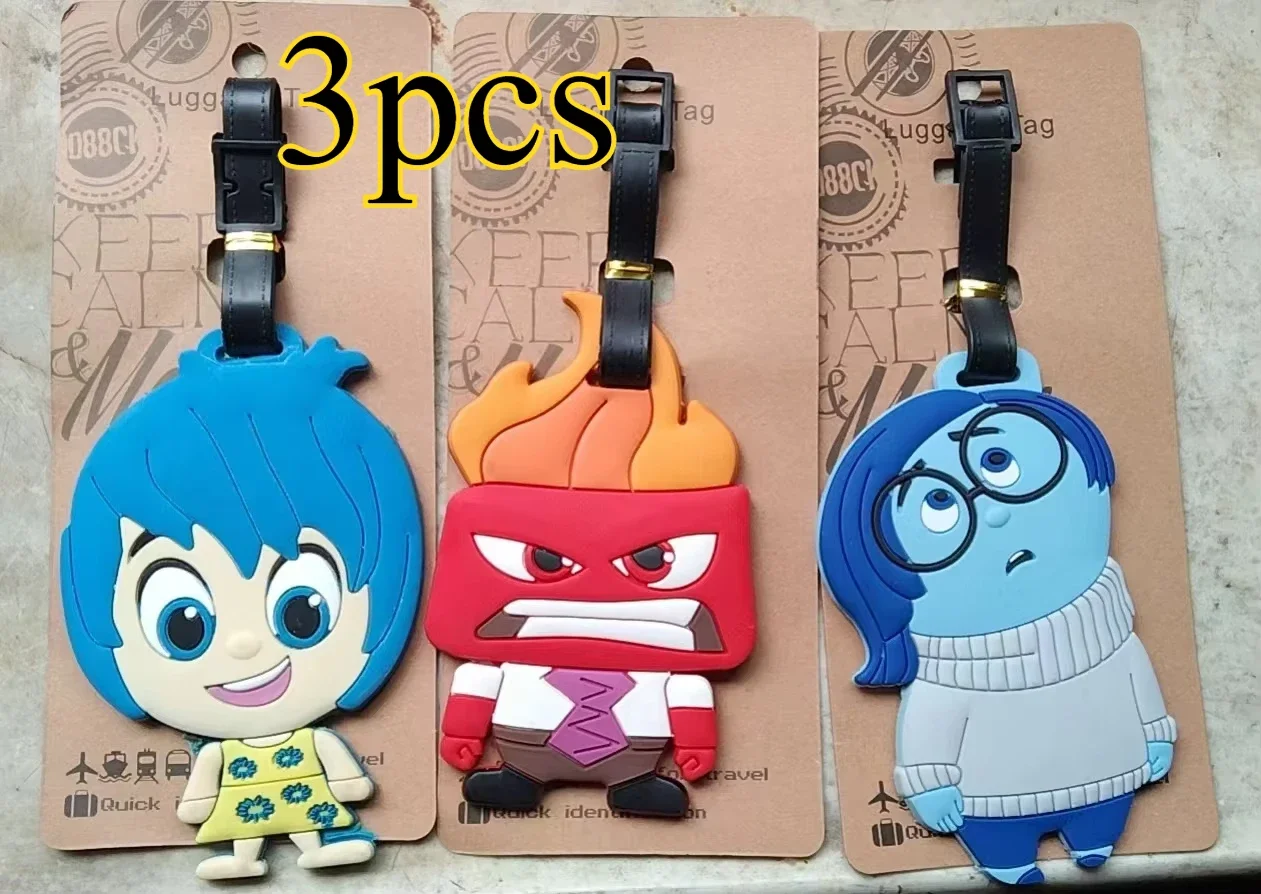 

Cartoon Inside Out 2 Luggage Bag Tags Anime Kawaii Baggage Box Pendant Label Signboard Boarding Pass Travel Accessories Gift