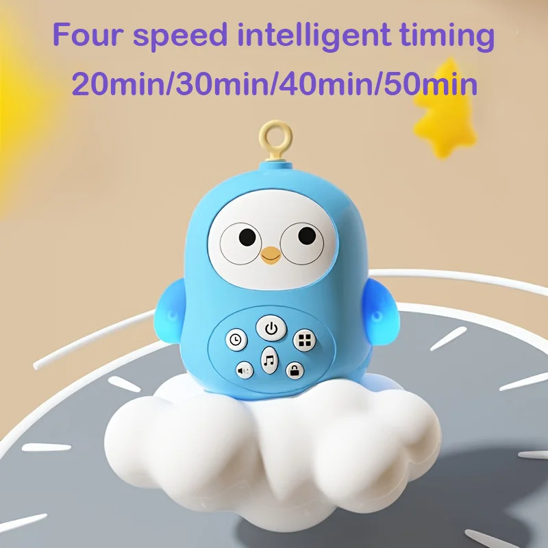 360 °   Culla musicale per bambini, luce notturna rotante mobile, campana da letto, giocattolo a quattro velocità, regalo da comodino con sonaglio per neonato appeso a quattro velocità