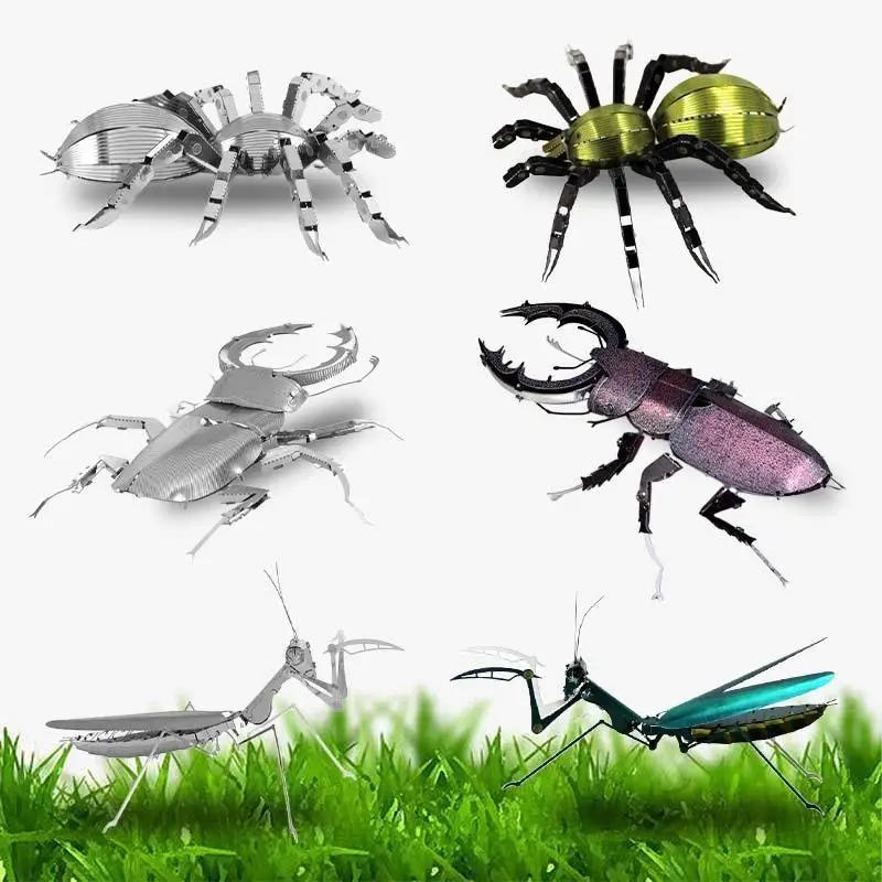 

1 Set Jigsaw Puzzle Toys Insect Series DIY Mini Assembling 3D Metal Puzzle Color Dragonfly Model For Kids 14+ Adult Gift