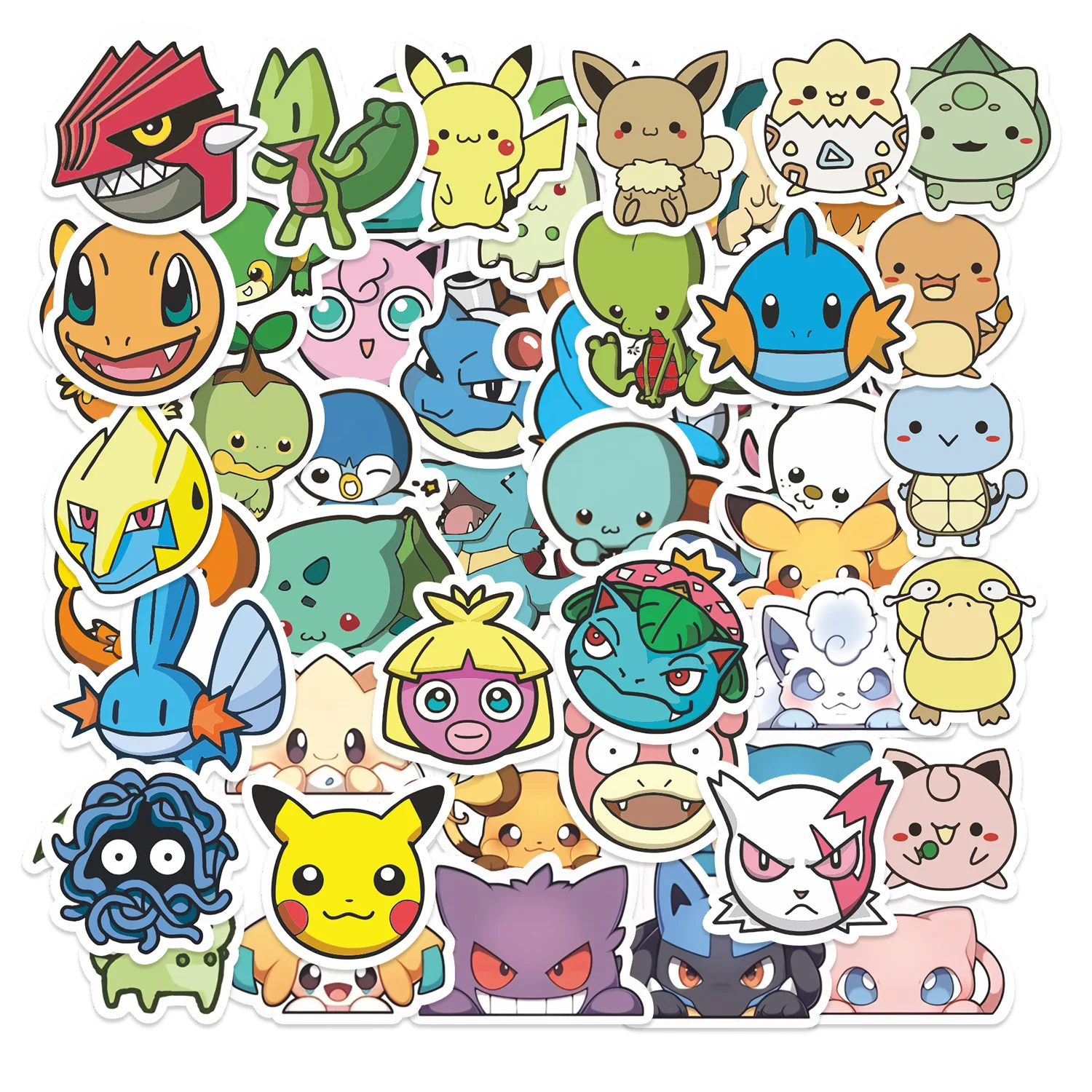 10/50 قطعة لطيف البوكيمون الكتابة على الجدران ملصقات Q-نسخة بيكاتشو الكرتون مائي DIY بها بنفسك الأمتعة الهاتف الغيتار سكيت ملصق مضاد للمياه #2