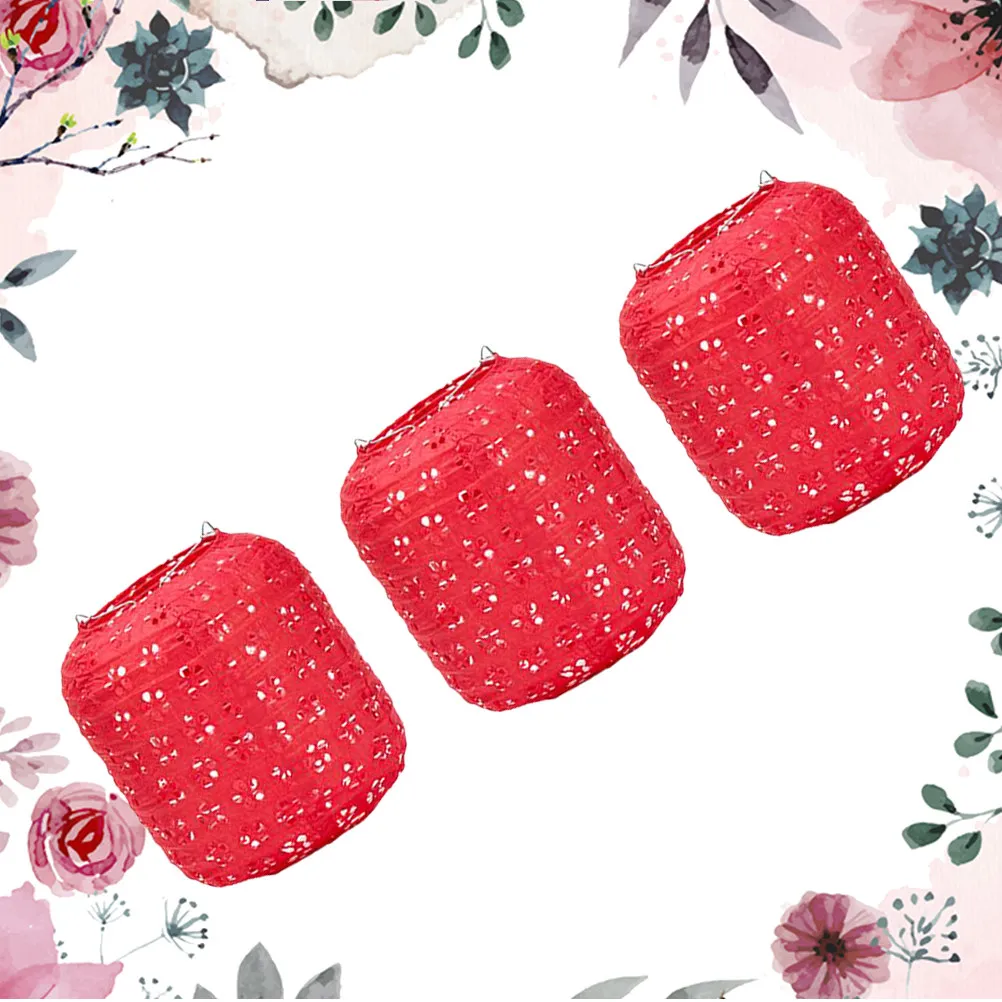 Lanternes à fleurs lumineuses, lanternes chinoises en papier, décorations suspendues DIY ajourées pour fête, jardin, cour, intérieur et extérieur, 3 pièces