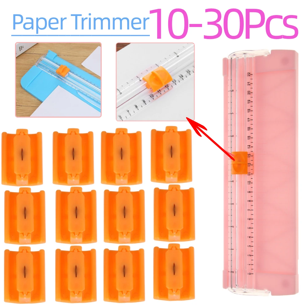 10/20/30Pcs A4 A5 Paper Trimmer Desktop Cutter Spare Knife Machine Paper Cutter Metal Blade with Automatic Security Safeguard
