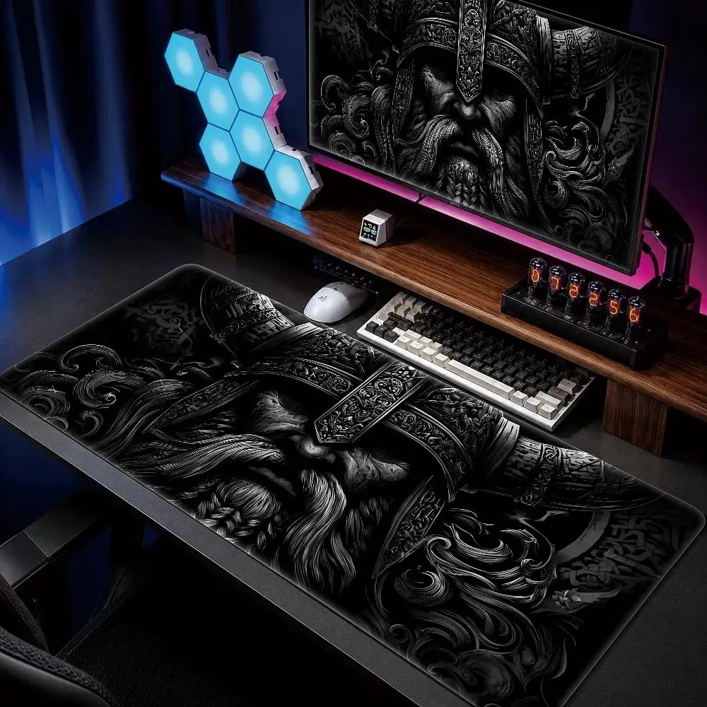 Nordic Viking Warrior Totem Mouse Pad - Durable and Wear-resistant Office, Gaming and Computer Desk Pad for Home Use
