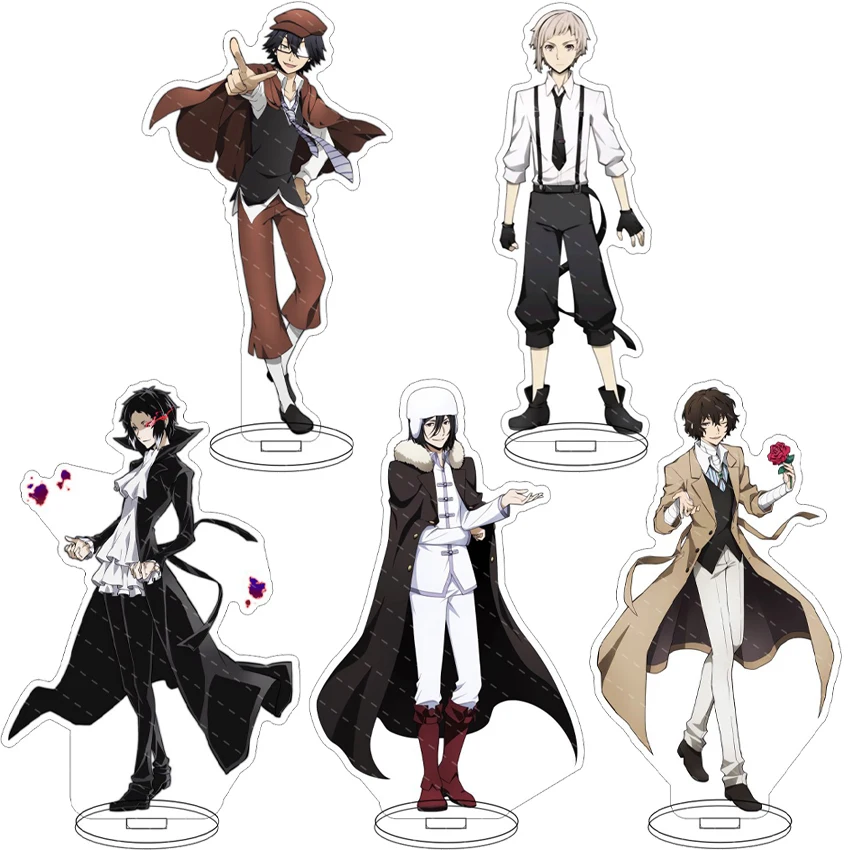 ‌ Figura de Anime de 16 cm de Bungo Stray Dogs ‌ Figura ‌ Dazai Osamu, Nakajima Atsushi, Nakahara Chuuya, Fyodor D. Cos, Adornos de Acrílico, Regalos