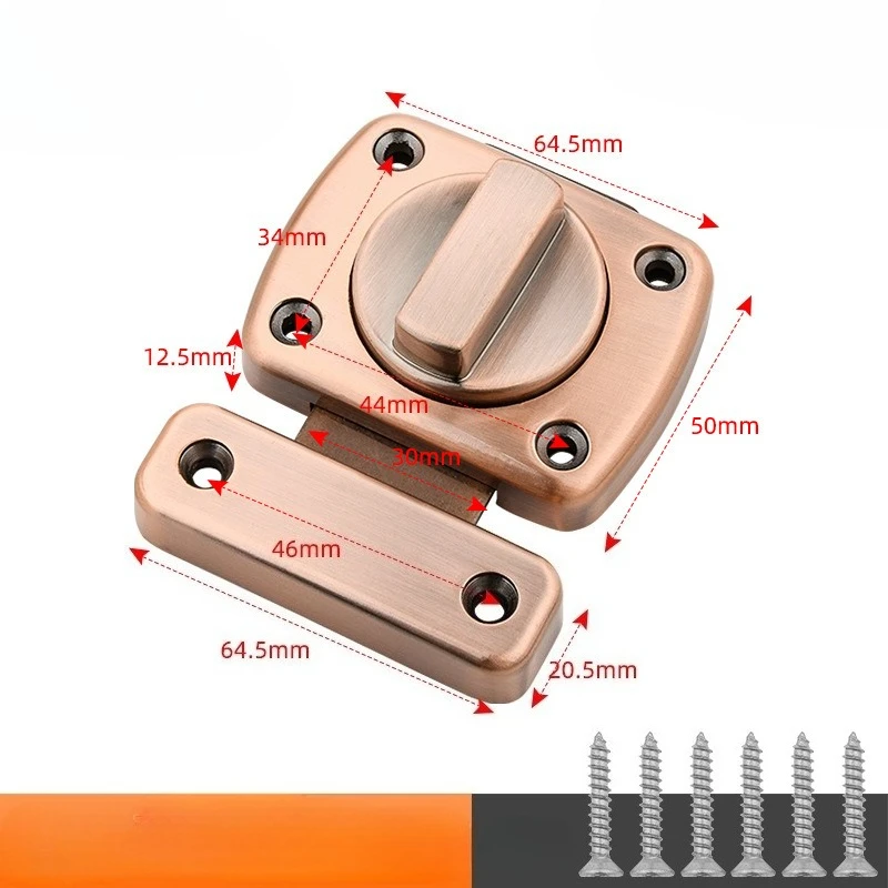 2PCS 90/180° Revolving Door Hasps Zinc Alloy Door Window Latches Sliding Barn Door Lock Indoor Security Hardware Latch Lock