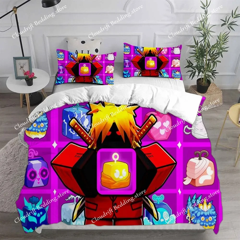 

Fashion Game Blox Fruits Bedding Sets Bed Cover Comforter Duvet Cover Pillow Case Sets Kids Adult Bedroom Decoration