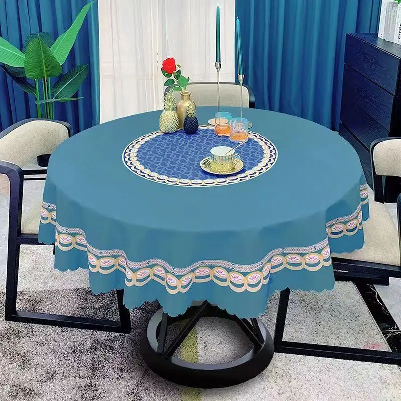 Waterproof Oil Draining Round Table Tablecloth, High-End, New Style, 2023