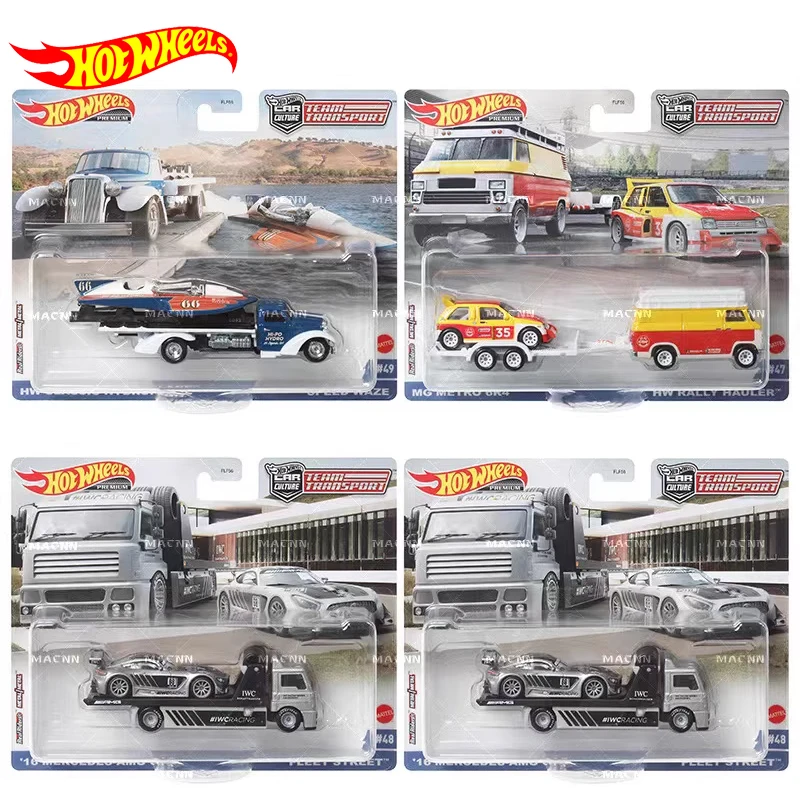 Original Hot Wheels Premium Car Culture Team Transport Vehicle 1/64 Diecast MG Metro 6R4 HW Rally Hauler Boys Toys for Children