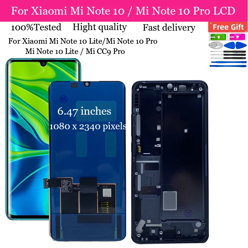 

Original For Xiaomi Mi CC9 Pro LCD Display Mi Note 10 /Mi Note 10 pro LCD Touch Screen Assembly Replace For Mi Note10 Lite LCD