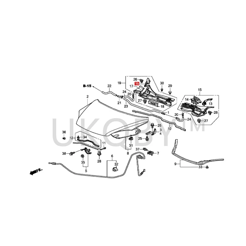 74212SWAA00 74222SWAA00 Suitable for Ho nd a CR-V Engine hood dumpling cover, engine hood hinge rubber cover