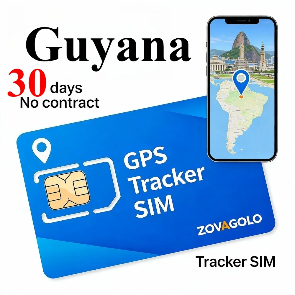 Guyana Prepaid M2M SIM Card  4G GPS Tracking Device 30 Days 30MB No Contract  Hidden Fees &Contract No Mandatory BundledZOVAGOLO
