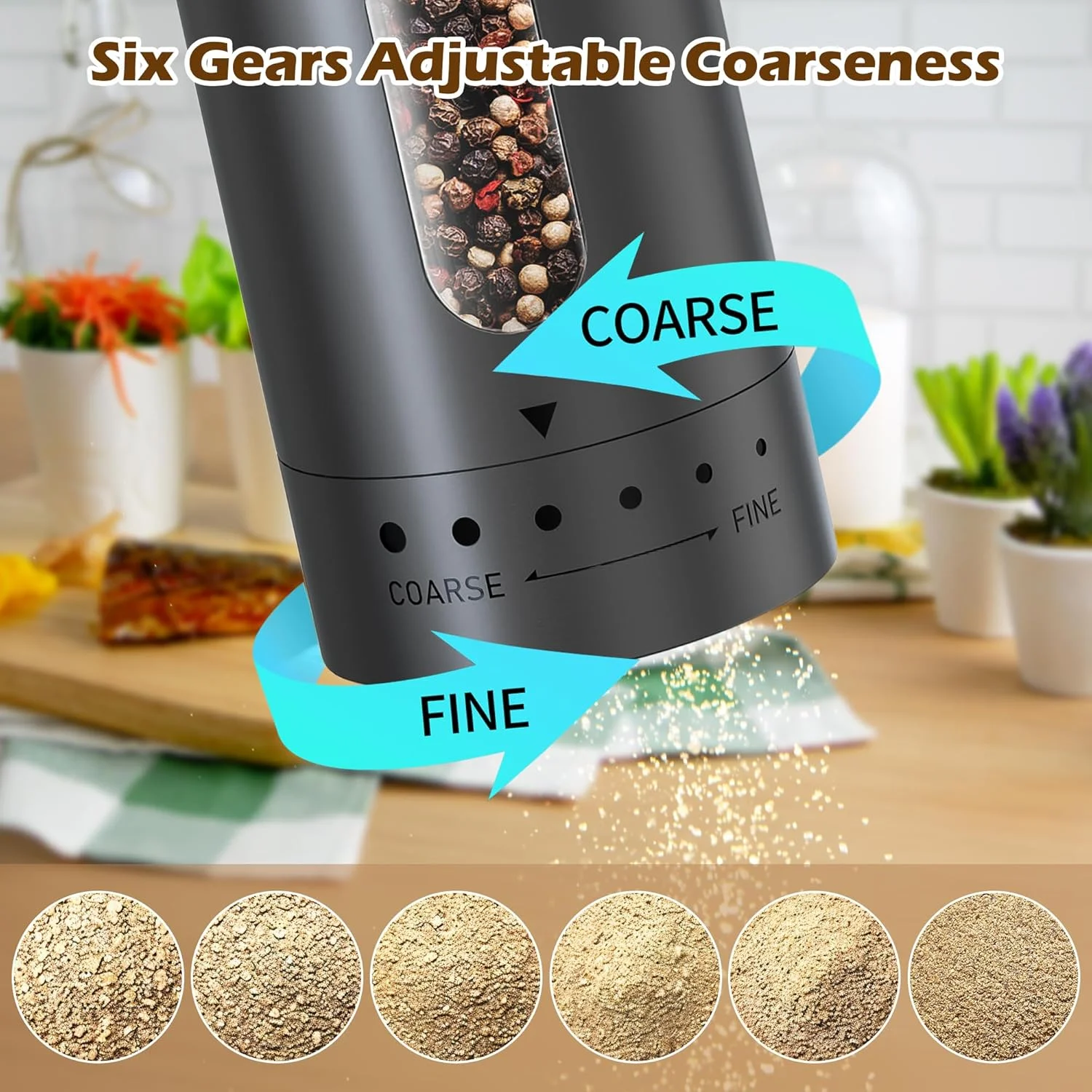 مطحنة فلفل كهربائية مطورة جديدة مجموعة مطحنة ملح وفلفل خارجية قابلة للتعديل ومطاحن أوتوماتيكية قابلة لإعادة الملء قابلة لإعادة الملء عبر USB