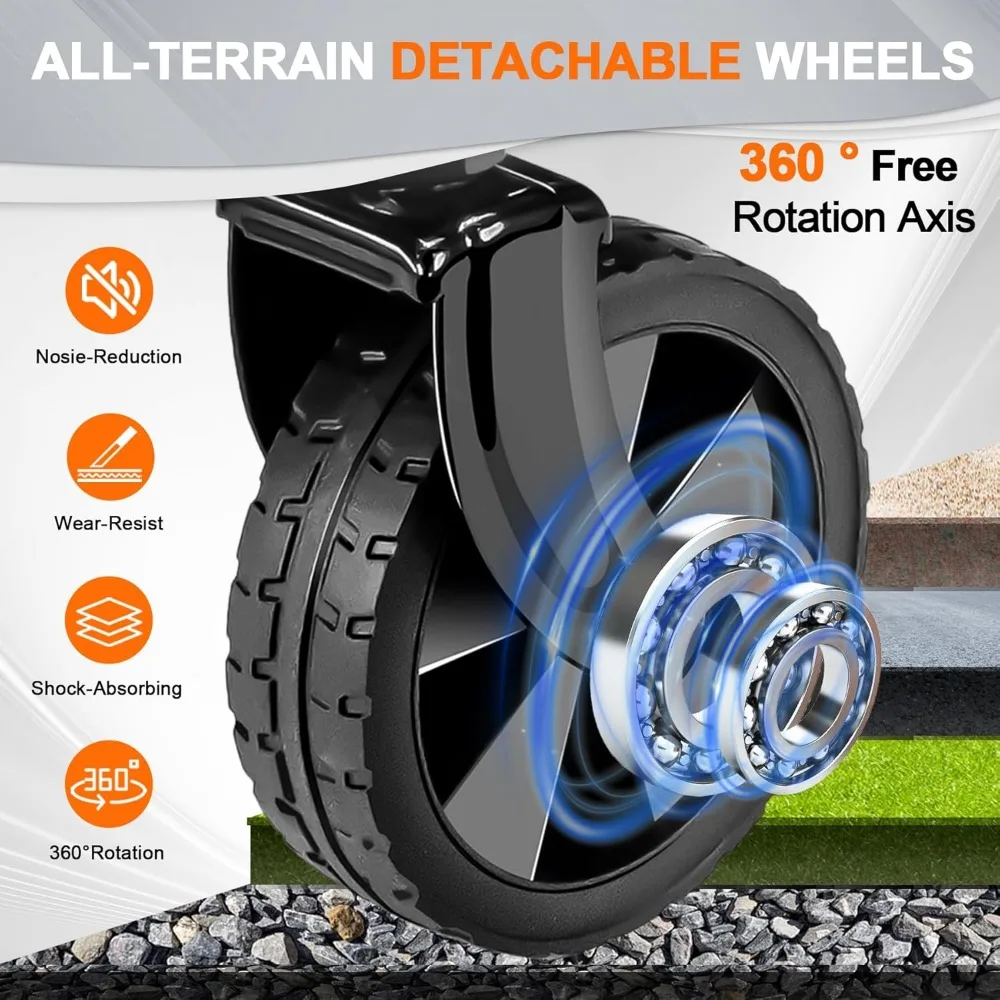 Carro plegable de 350 libras con ruedas todo terreno, carro utilitario de gran capacidad para jardín, compras, camping