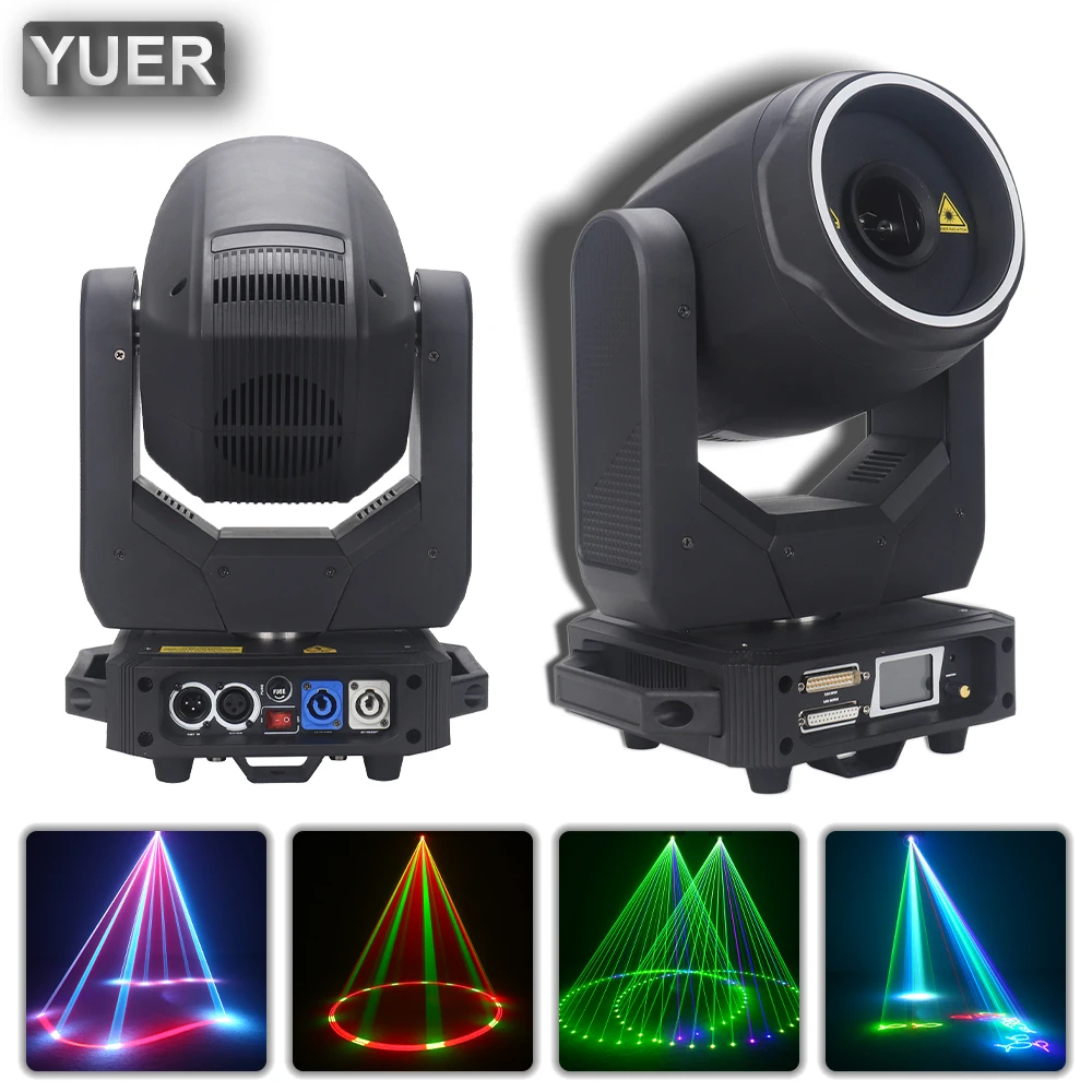 

YUER NEW LIDA 5WRGB Moving Head Laser Projector 20Kpps Scanning LED Aperture Assist For DJ Disco DMX 512 Auto Sound Music Modes