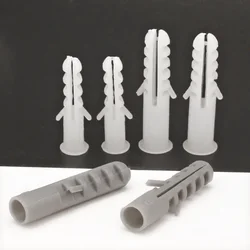 M4-M8plastic expansion pipe climbing wall tiger-shaped expansion wall plug bolt plastic glue  color white gray dowel