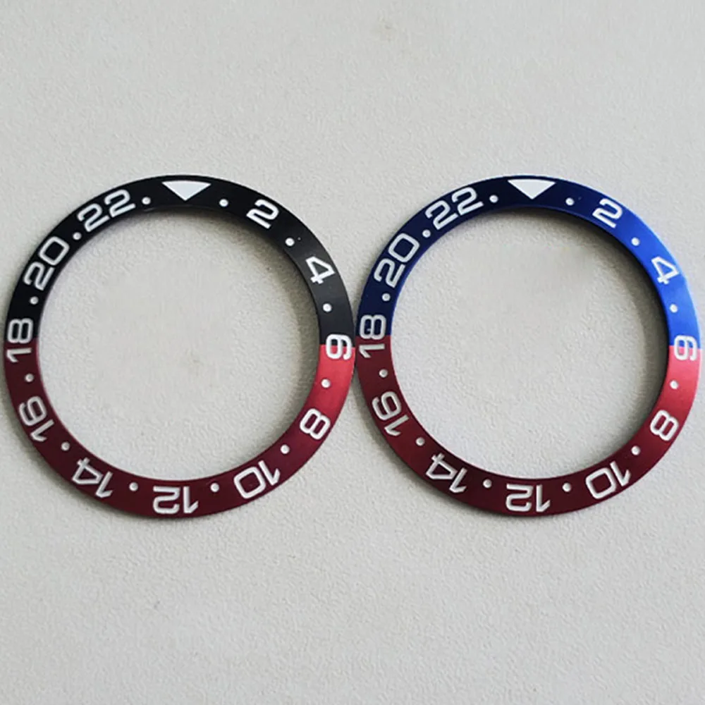 

40mm Ceramic Aluminum Watch Bezel Insert Ring for GMT Watch Case NH35 Replacement Bezels Ring Watch Accessories