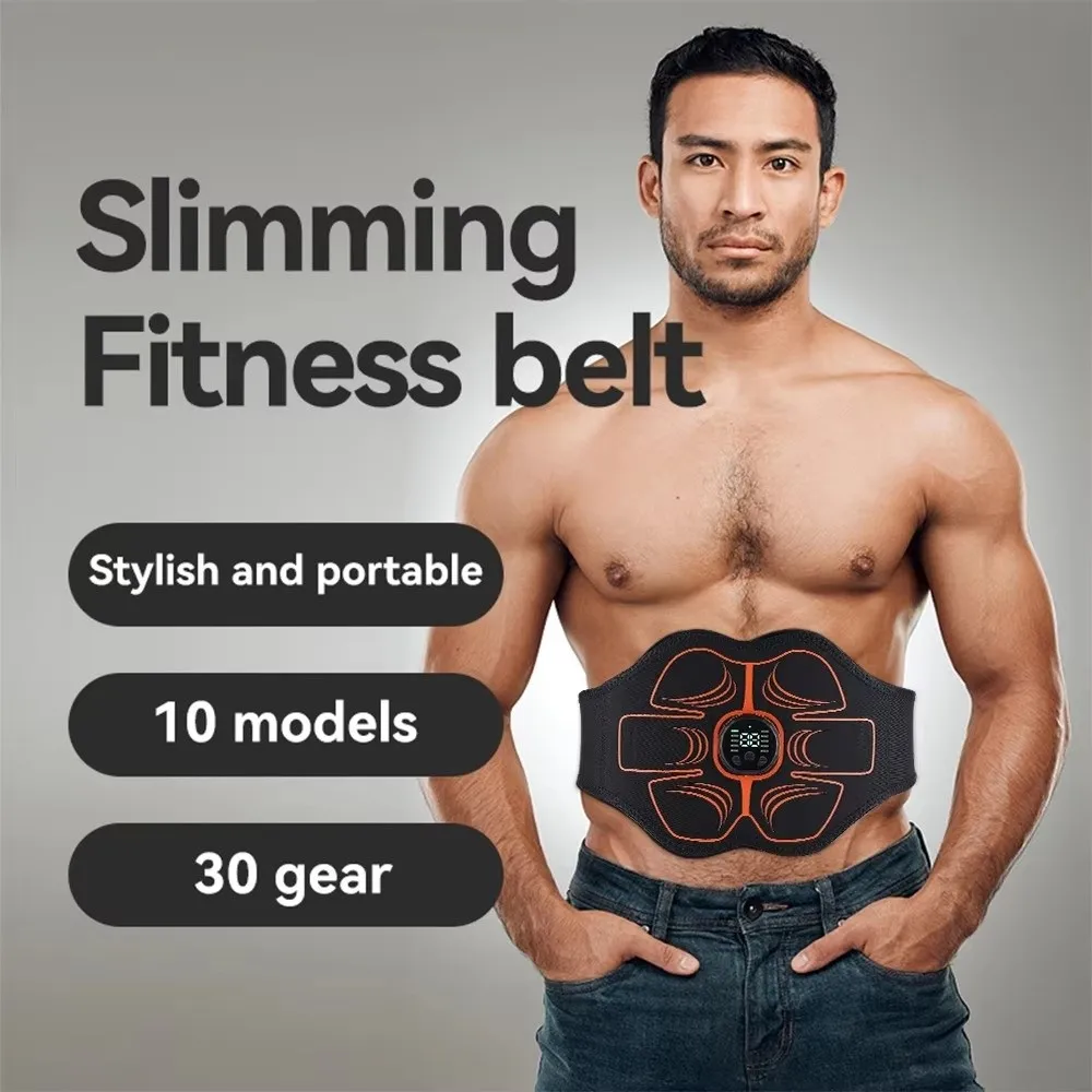 Electric Abdominal Belt Waist Trainer Portable Abs Trainer Wireless USB Recharge EMS Muscle Stimulator Body Slimming