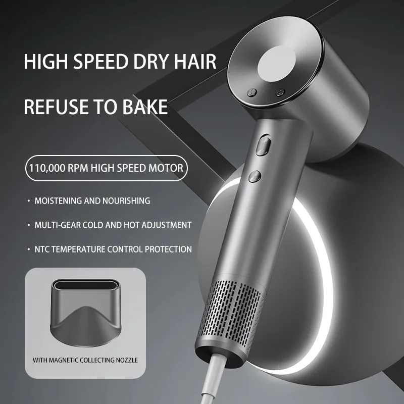 

1600 Вт мощный фен Компактный электрический фен Фен с отрицательным анионом Уход за волосами Уход за волосами Низкий уровень шума Фен