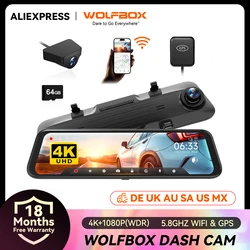 WOLFBOX G850 Vorne und Hinten 4K 5,8 GHz WIFI Dash Cam Auto Kamera WDR 1080P Dash Kamera für CarCar Dvr GPS Nachtsicht 24H Parkplatz