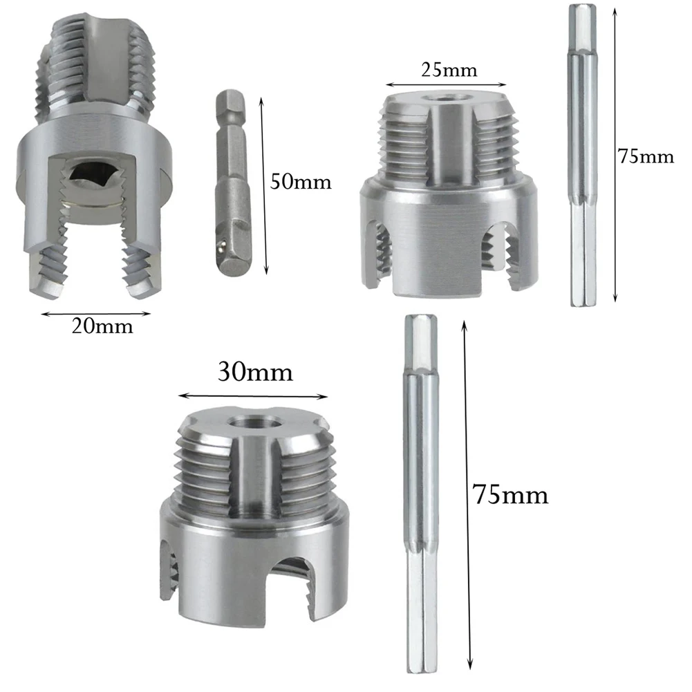 1/3 個 20/25/30 ミリメートル水道管ねじ切りタッピング内外ねじ統合ダイスホース電気ドリル家の修理 ﻿