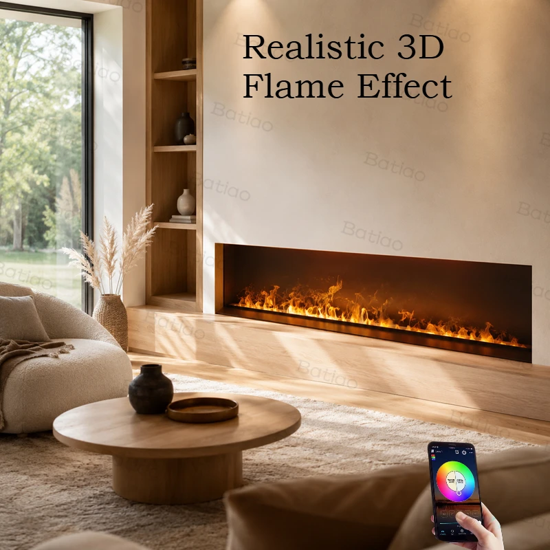 luxury smart mist fireplace Create an impressive focal point with realistic water vapor flames and elegant lighting effects