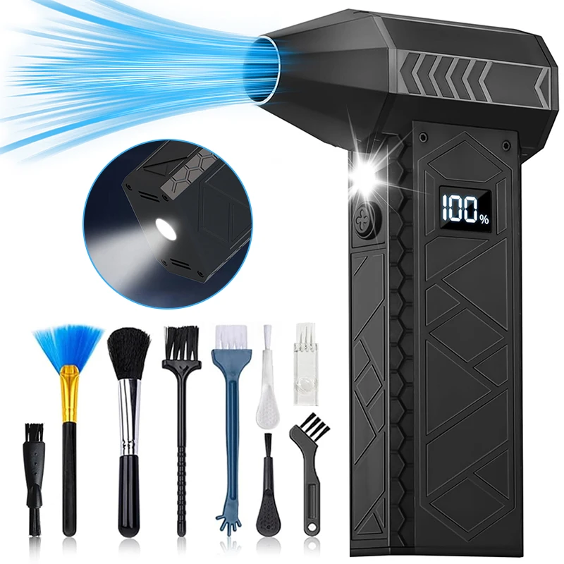 450000 RPM Violent Mini Brushless Turbo Jet Fan Cordless Powerful Blower with High Speed Duct Fan Motor 58m/s Jet Dry Fan