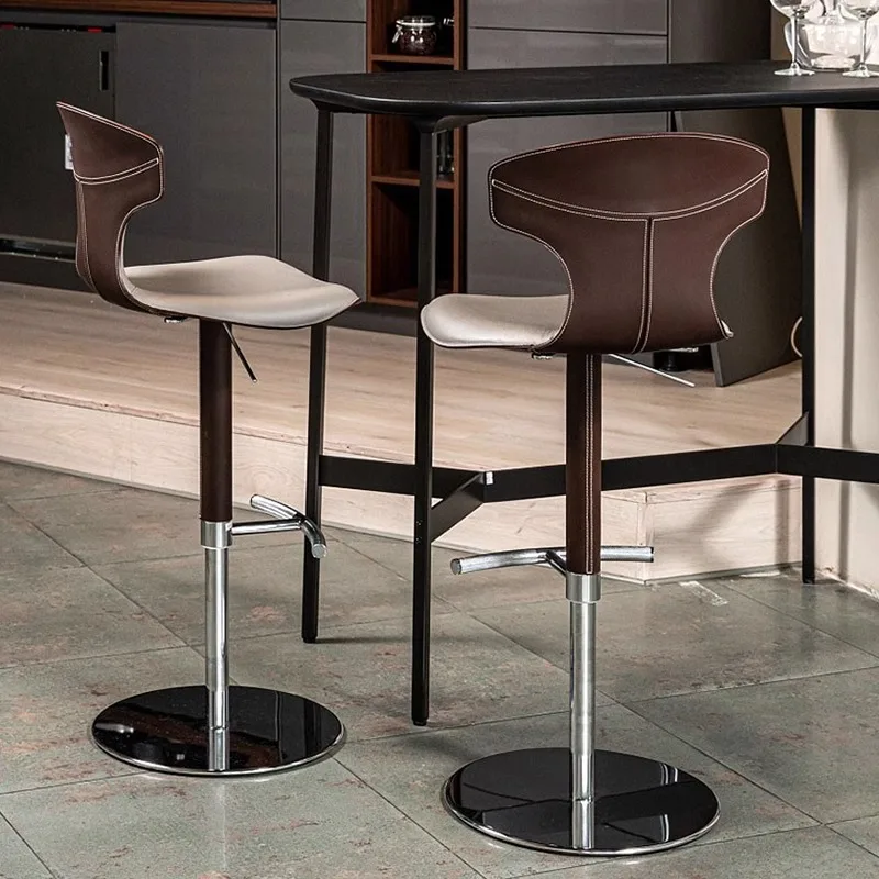 

Balcony Wishbone Bar Stools Metal Minimalist Barber Gaming Relaxing Office Bar Stools Soft With Back Taburete Alto Bar Furniture