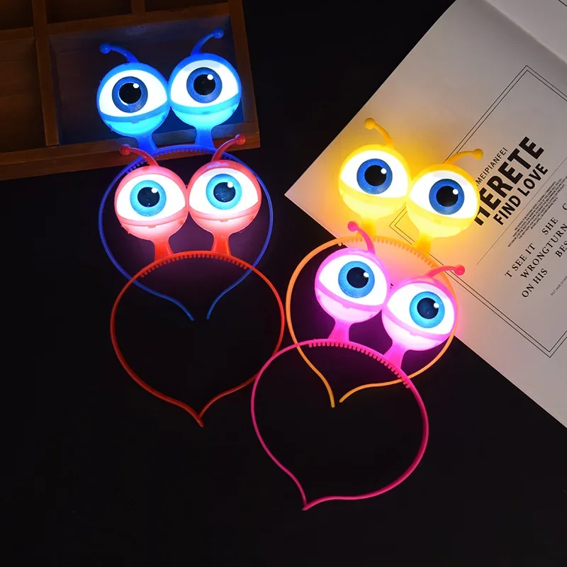 New 5-piece shaped eye LED headband with flashing hair head and glowing hair accessories for Christmas parties