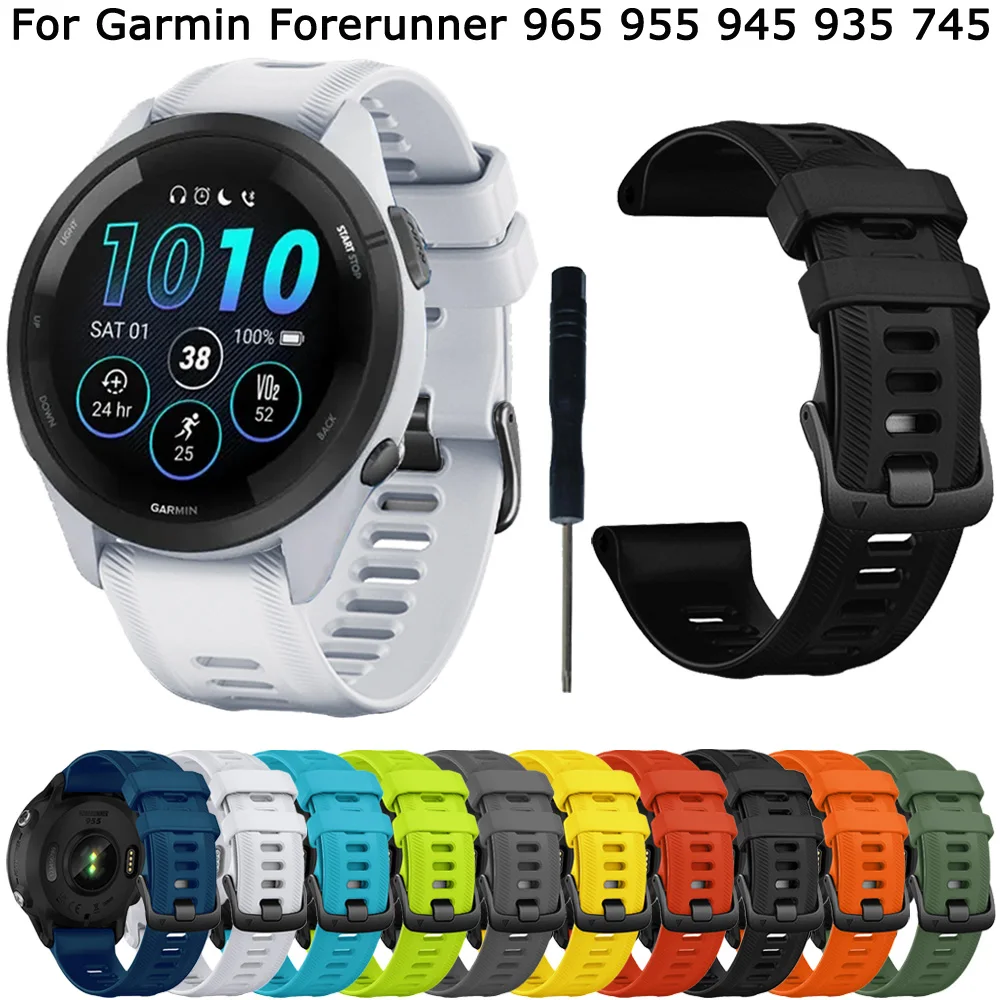 Correa de reloj oficial para Garmin Forerunner, accesorios de pulsera, 22mm, 955, 965, 945, 935, 745, 265