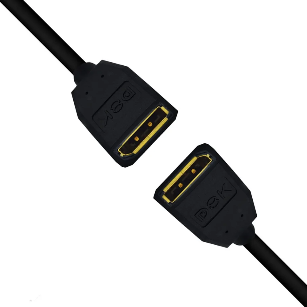 Câble d'extension DisplayPort DP 1.4, 30cm, 8K @ 60Hz, 4K @ 144Hz, HDR, haute vitesse, 32.4Gbps, port d'affichage femelle vers Displayport femelle