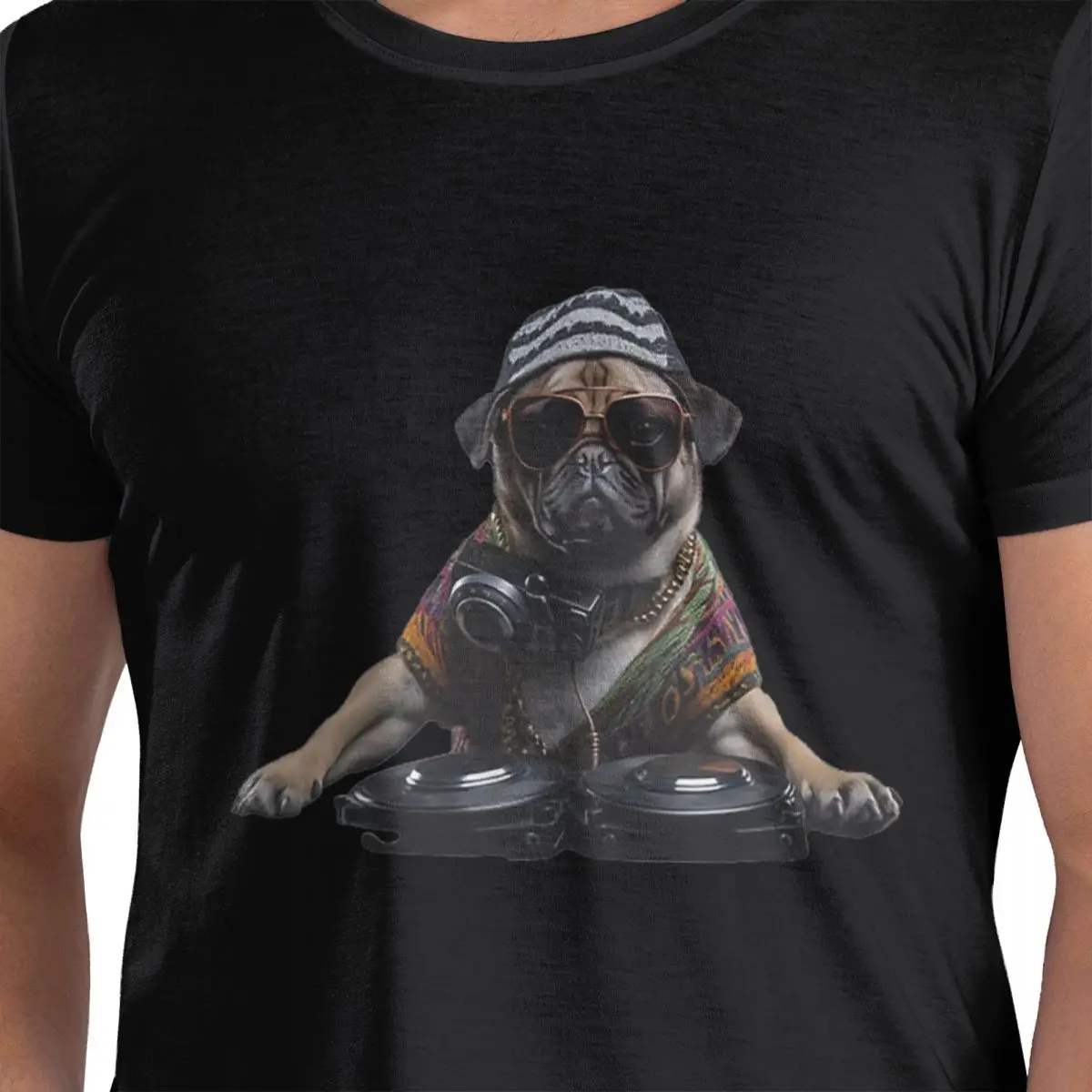 

Funny Dog As A DJ Doggo 100% Cotton T-Shirt Men's Oversized T Shirts Men Crew Neck Short Sleeve S-6XL