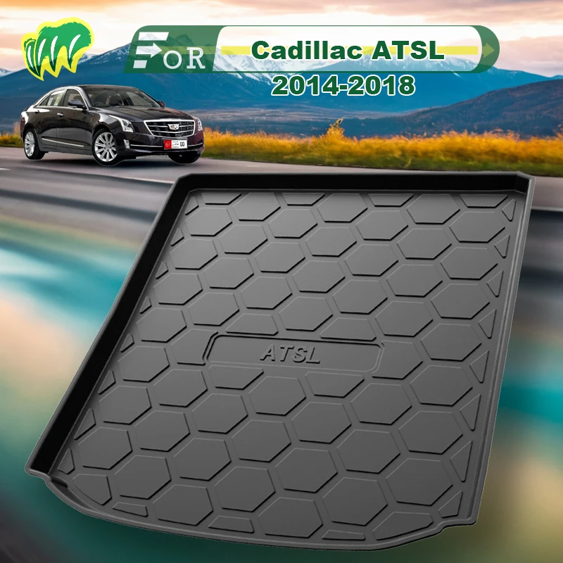 

For Cadillac ATS-L 2014-2018 TPE Custom Fit Car Trunk Mat All Season Black Cargo Mat 3D Shaped Laser Measured Trunk Liners