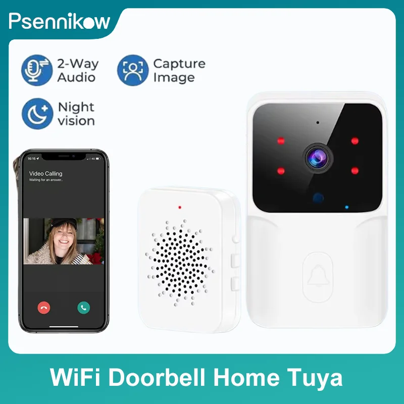 

WiFi Doorbell Home Tuya WiFi Wireless Doorbell Low Power Camera Bell with Alex Google Bundle Video Smart Security Doorbell