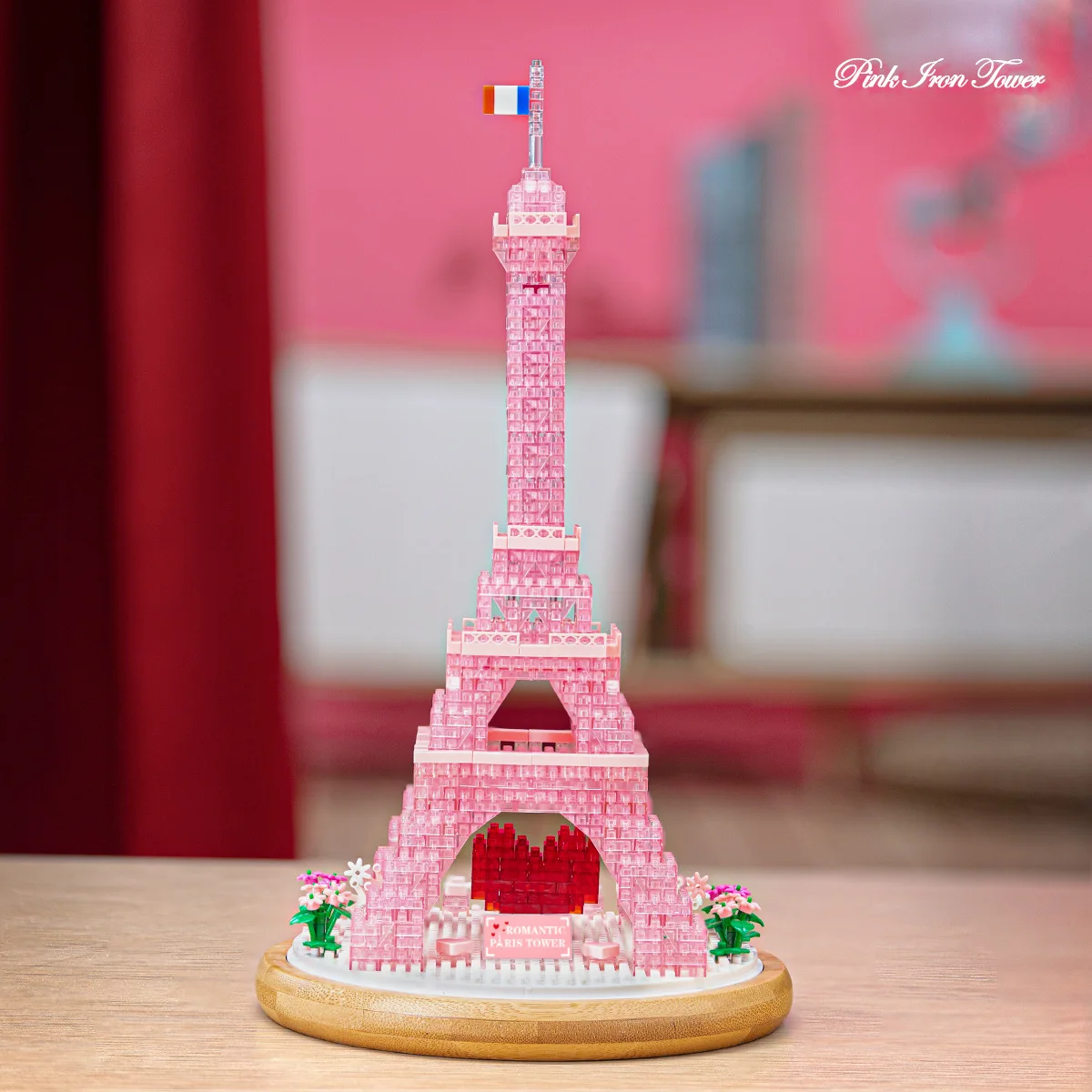 

1314pcs+ Creative Romantic Pink Love Paris Tower Micro Building Block Assembly Model Mini Brick Toys For Girlfriend Gift P2105