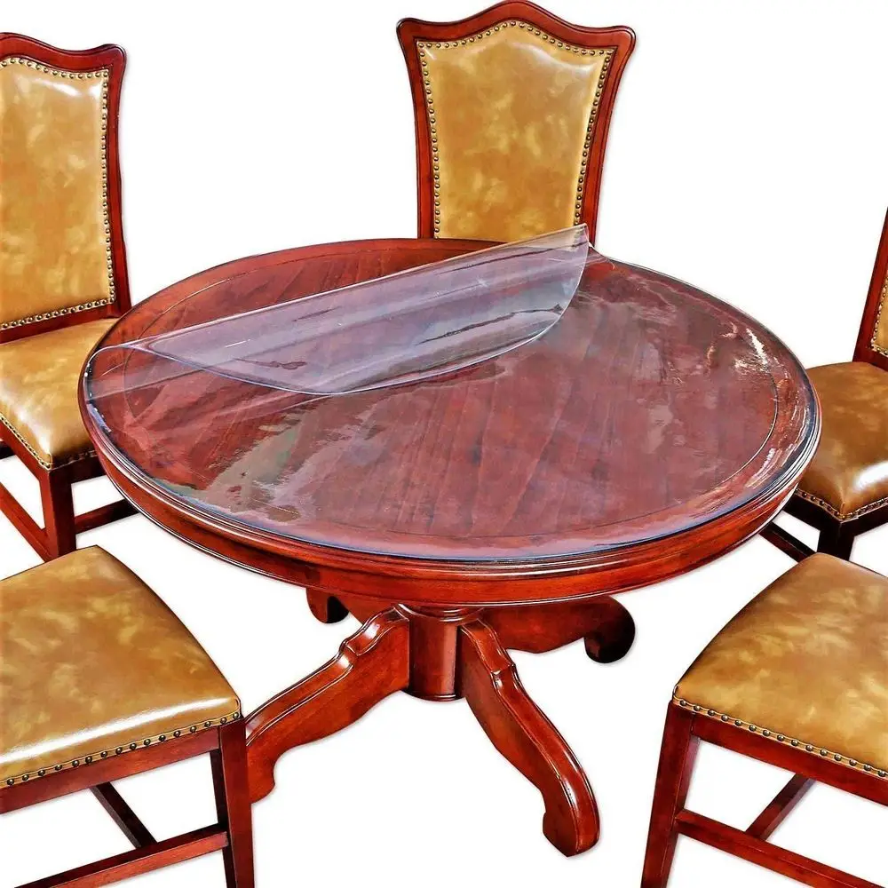 

Round Table Cover Bede Soa Bed Side Dining Coee End Tabletop Cloth Protector Clear Plastic Tablecloth Vinyl PVC Wipeable Water R