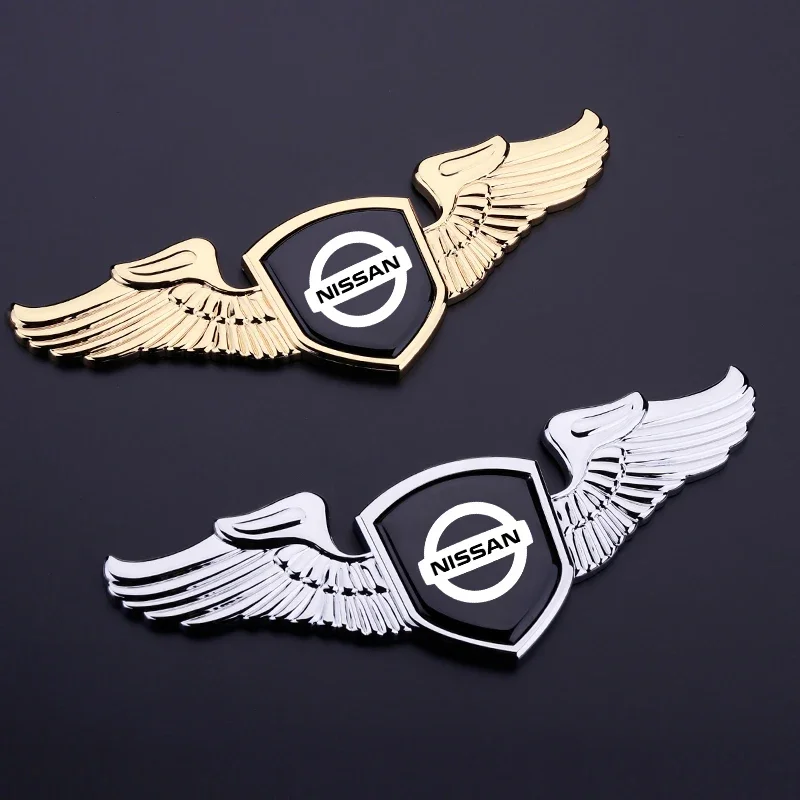 Car Front Hood Cover Emblem Wings Stickers Bonnet Decal for Nissan Altima X-Traill Qashqai Sylphy Leaf Murano Tiida Almera Titan