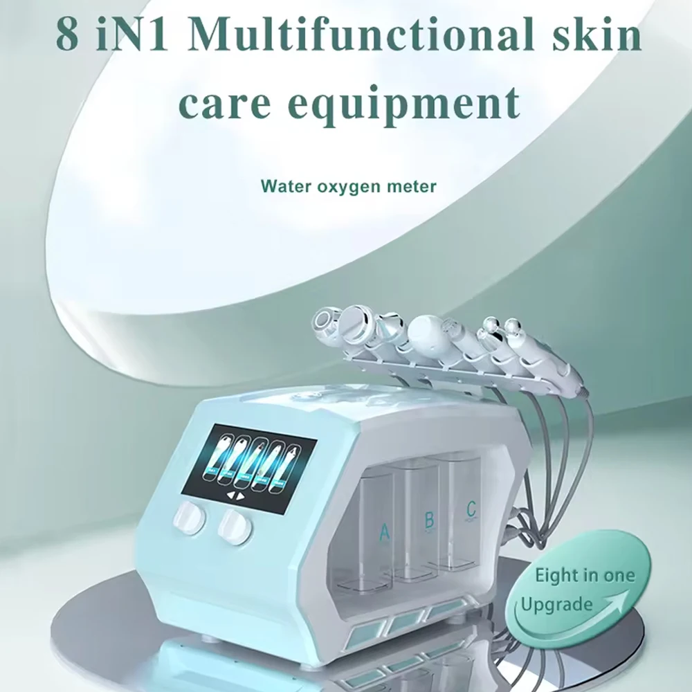 8 in 1 Small Bubble Skin Mangement System Water Peel Deep Cleansing Ultrasonic Face Lifting Oxygen Skin Rejuvenation Device