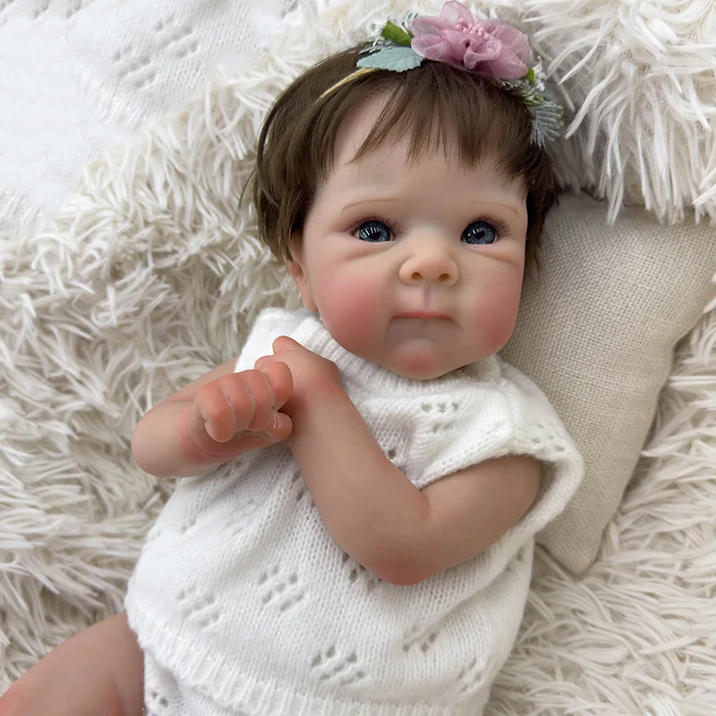 18inch Bettie Reborn Baby Newborn Doll Lifelike Soft Touch Cuddly Baby Multiple Layers Painting 3D Skin with Rooted Hair