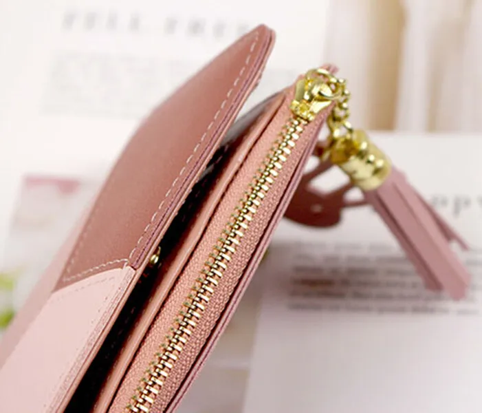 Mulheres moda carteiras com zíper moeda bolsa senhoras bolsas curtas bolsas femininas embreagem titular do cartão de crédito couro do plutônio billfold carteira