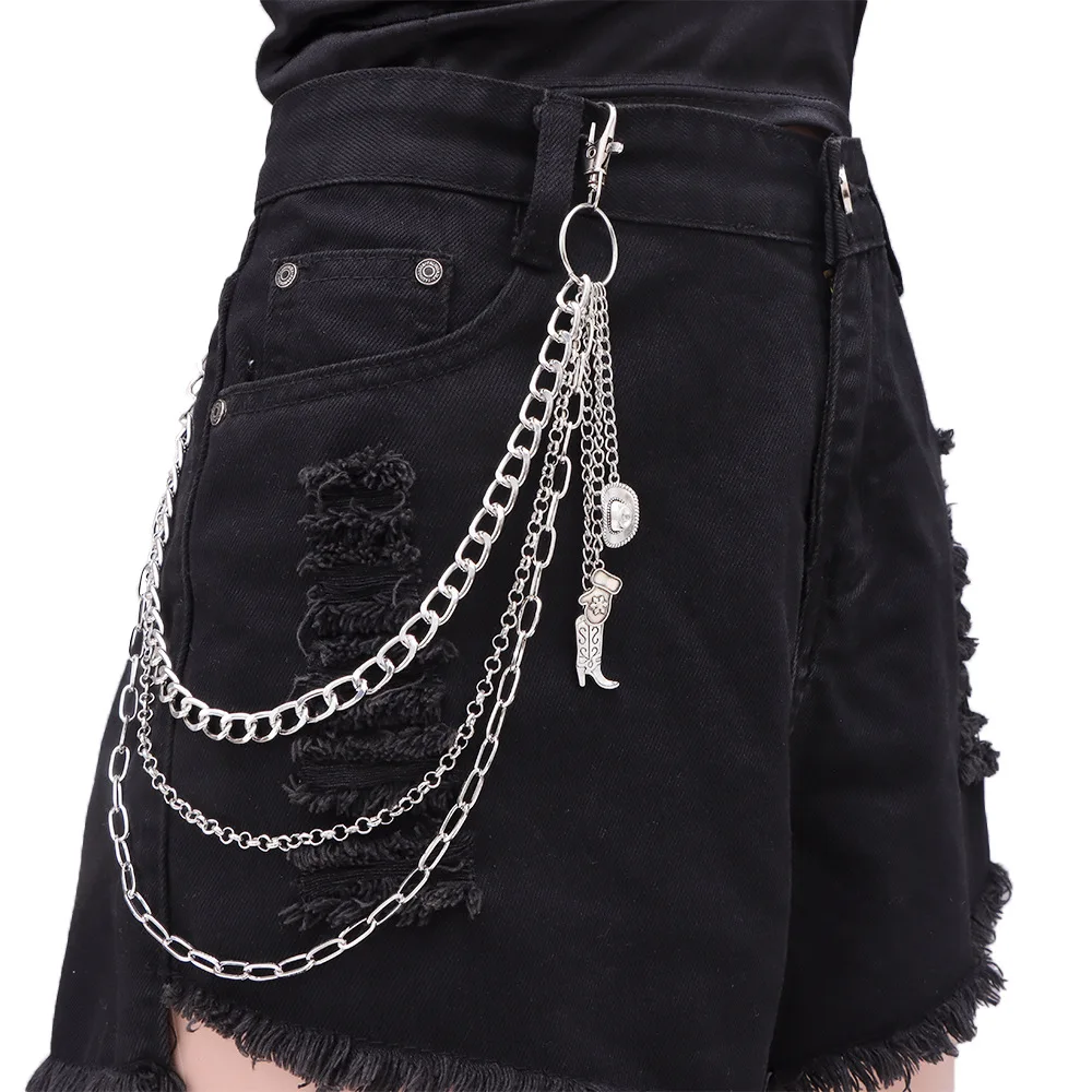 Fashion Multi-layer Star Waist Chain Decoration For Men Women Punk Rock Hip Hop Jeans Chain Pants Belt Chain Clothes Accessories