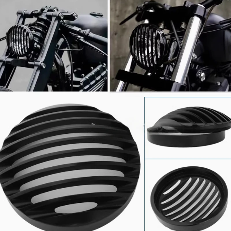 Schwarze Frontscheinwerfer-Grillabdeckung aus CNC-Aluminiumlegierung für Motorräder oder Harley Sportster XL 883 Iron 1200 ab 2004 Custom XL1200C 1200