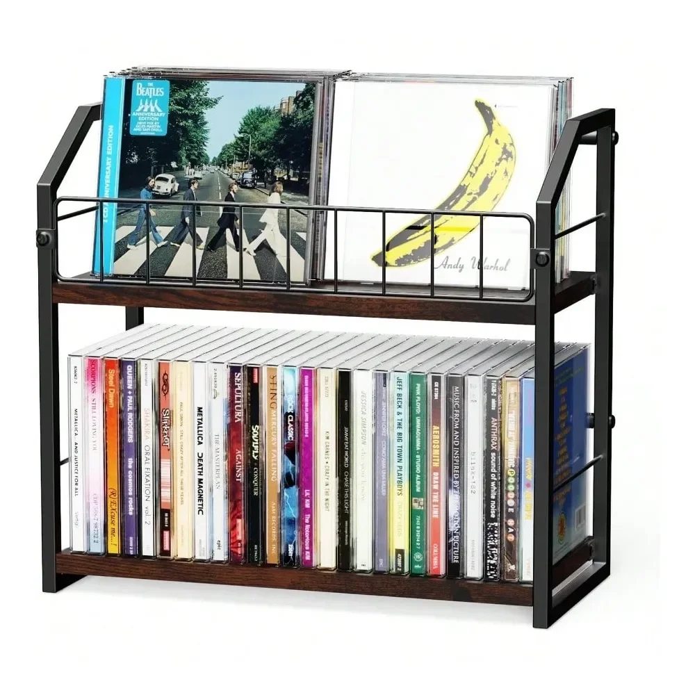 

Подставка для CD-дисков Sage Shelf с верхней полкой, органайзер для CD-дисков, стойка для CD-дисков для дома и офиса, вмещает до 60 стандартных дисков.