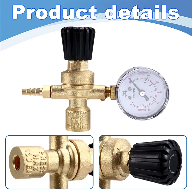Peliciosos-Mini reductor de presión de dióxido de carbono de argón instrumento de manómetro 36V 220V dos válvulas reductoras de presión de soldadura M10 * 1