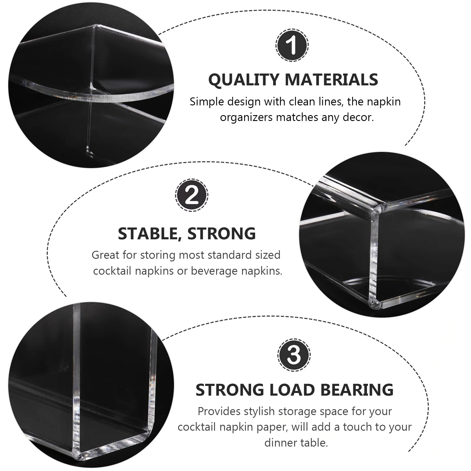 

Napkin Holder Acrylic Kitchen Table ganizer Silverware Box Stylish Storage Shelf Container Tissue Dispenser Napkin Ring
