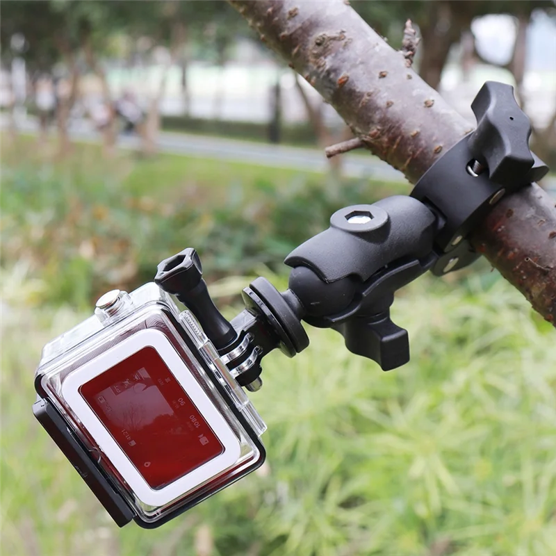 Support de caméra d'action Super Clamp pour GoPro, moniteur à tête sphérique à 360 °, vélo, moto, sport