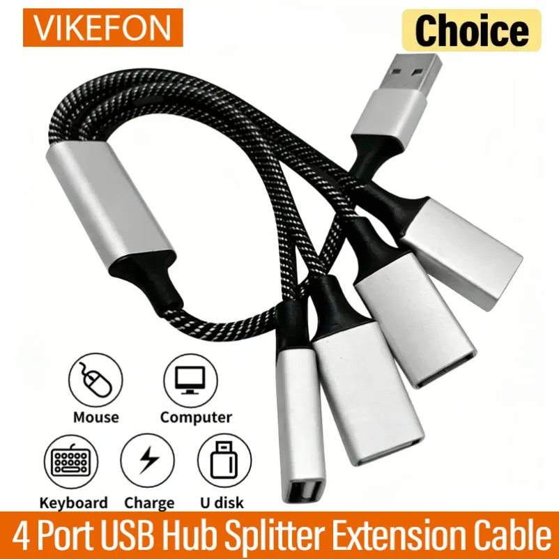4 Ports OTG USB Splitter Hub USB Expander Docking Station Fast Charge Power Adapter USB Cable For Desktop Laptop Mobile