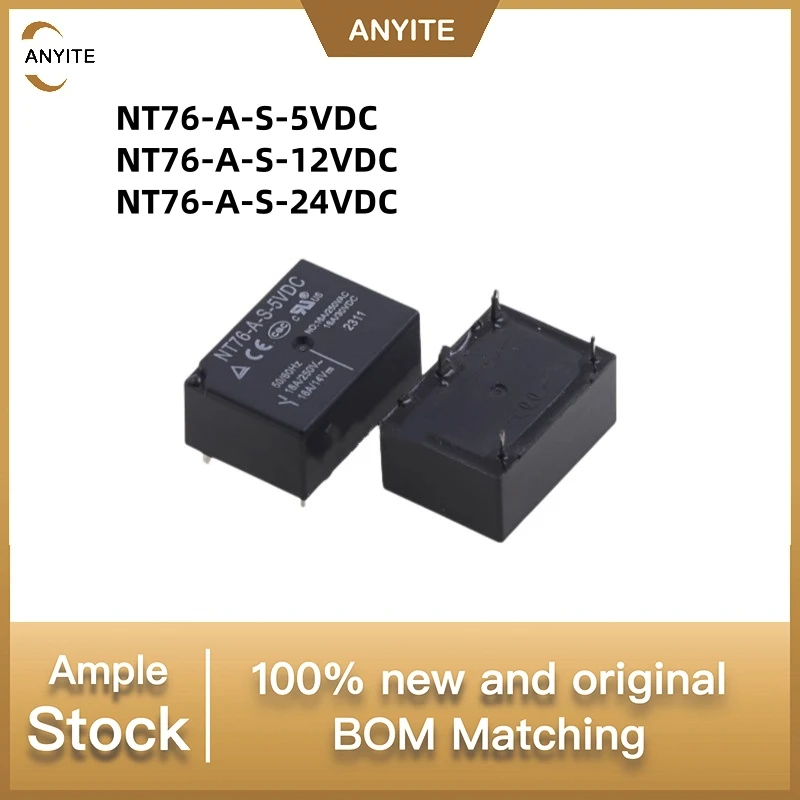 

New 10Pcs/LOT NT76-A-S-5VDC NT76-A-S-12VDC NT76-A-S-24VDC NT76-A-S 16A 4PIN