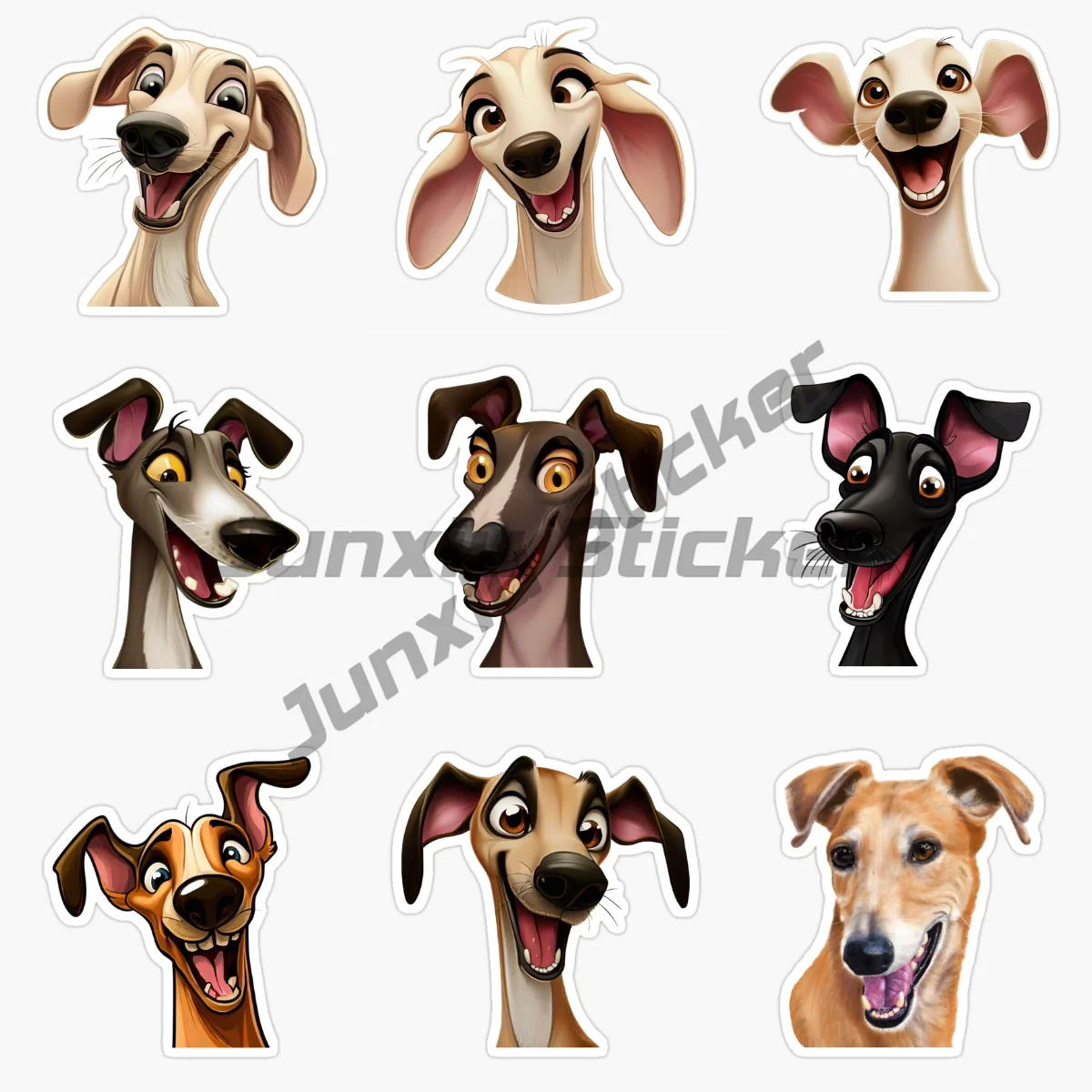 

Spanish Lion Dog, Greyhound, Happy, Playful, Cute, Funny Expressions, Car Stickers, Vinyl Self-adhesive Flower Decorations