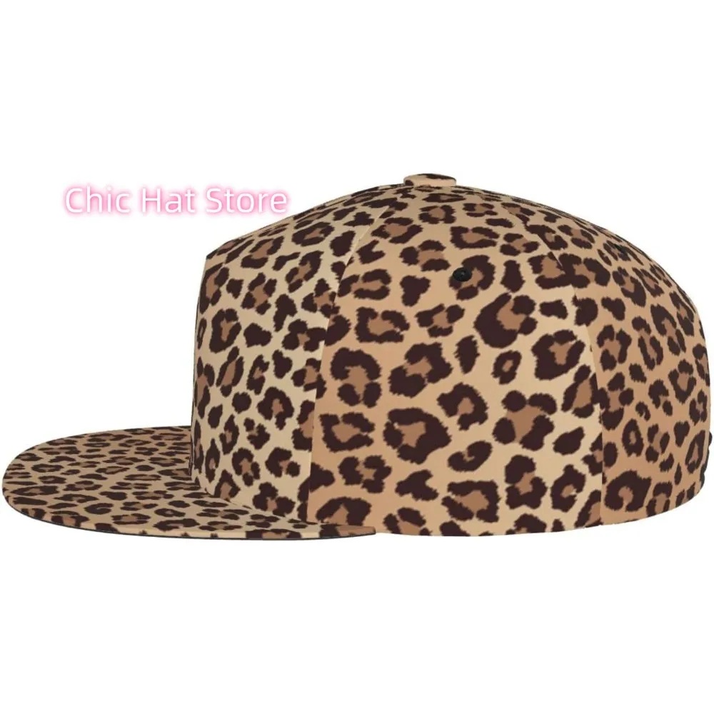 Fashion Leopard Print Baseball Cap Adjustable Snapback Hat for Men Women Unisex Hip Hop Baseball Hats