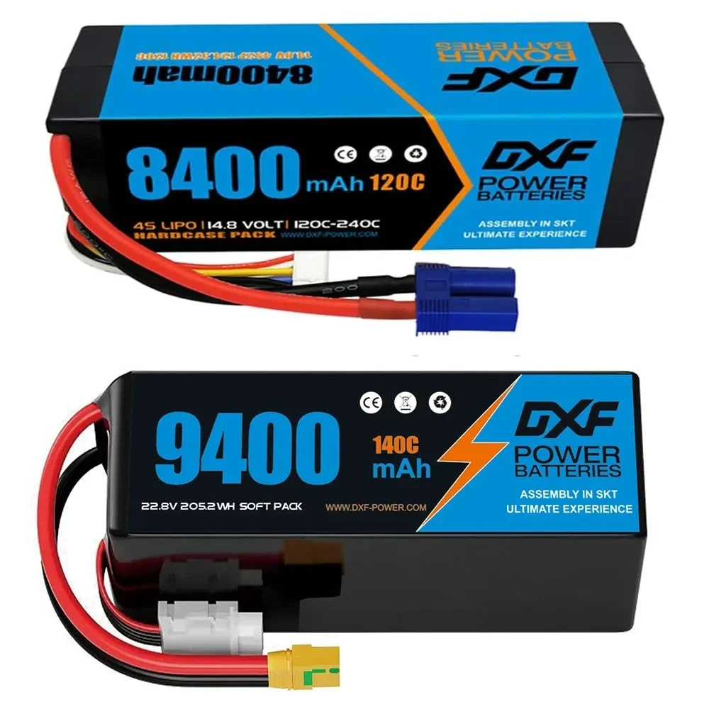 DXF 6S Lipo Battery 22.8V 140C 9400mAh 4S Lipo Battery 8400mAh with XT90 Plug For RC Car Boat Truck Airplane UAV RACING